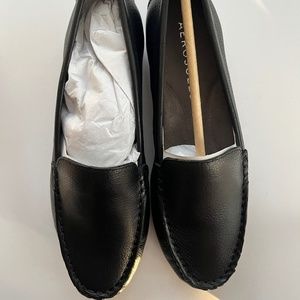 Aerosols Over Drive Black Leather Loafers 5.5